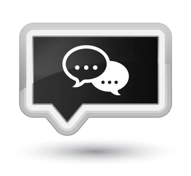 Talk bubble icon prime black banner button Illustration