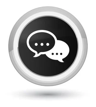 Talk bubble icon prime black round button Stockillustratie