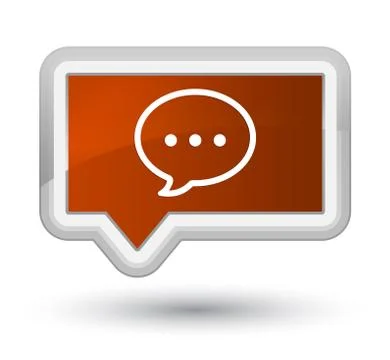 Talk bubble icon prime brown banner button 스톡 일러스트
