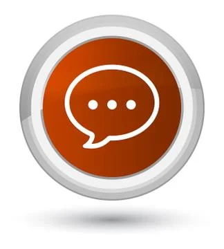 Talk bubble icon prime brown round button Stock Illustration