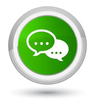 Talk bubble icon prime green round button Stockillustratie