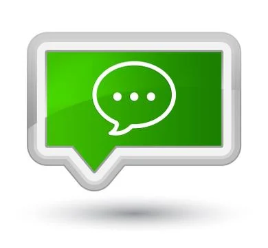 Talk bubble icon prime green banner button Illustration