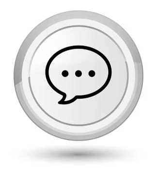 Talk bubble icon prime white round button Illustration