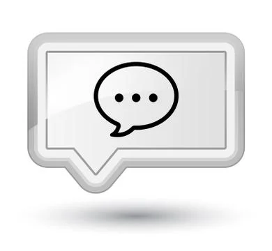 Talk bubble icon prime white banner button Stock Illustration