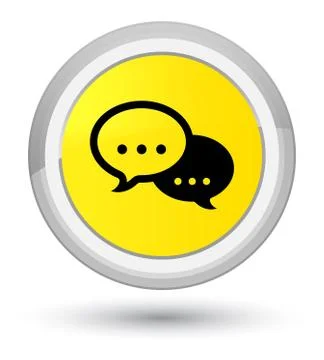 Talk bubble icon prime yellow round button Illustration