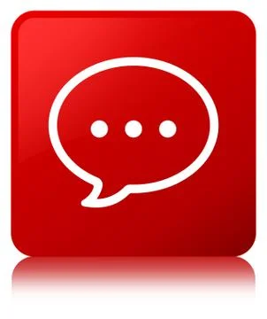 Talk bubble icon red square button Illustration