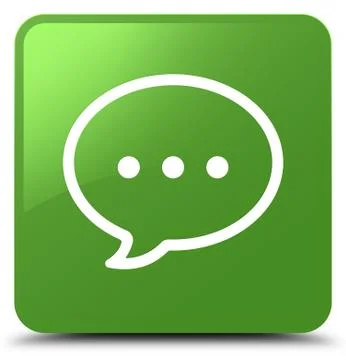Talk bubble icon soft green square button Illustration