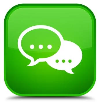Talk bubble icon special green square button Illustration
