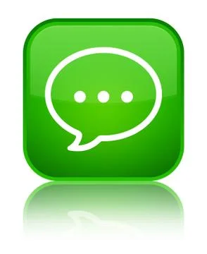 Talk bubble icon special green square button Illustration