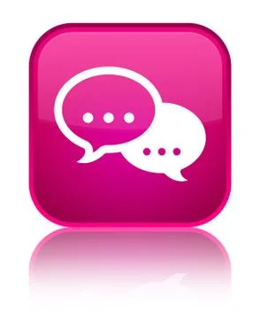 Talk bubble icon special pink square button Illustration