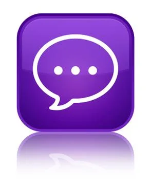 Talk bubble icon special purple square button Illustration