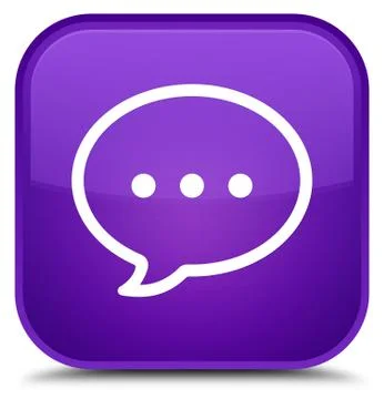 Talk bubble icon special purple square button Illustration