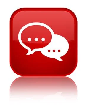 Talk bubble icon special red square button Stock Illustration