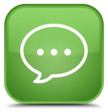 Talk bubble icon special soft green square button Stock Illustration