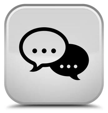 Talk bubble icon special white square button Stock Illustration