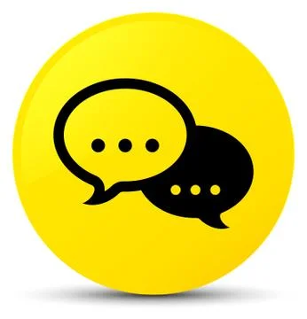 Talk bubble icon yellow round button Illustration
