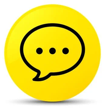 Talk bubble icon yellow round button Illustration