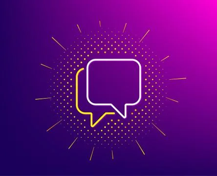 Talk bubble line icon. Speech bubble sign. Chat message. Vector Stock Illustration