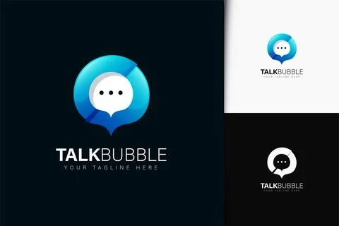 Talk bubble logo design with gradient Stockillustratie