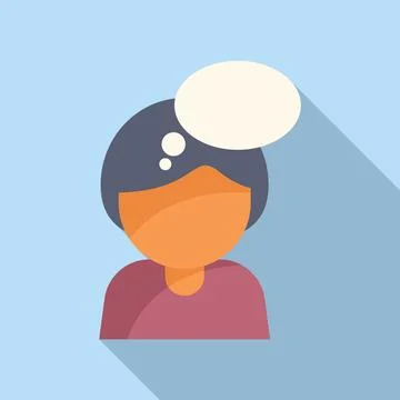 Talk bubble person icon flat vector. Coping skills support Stock Illustration