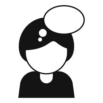 Talk bubble person icon simple vector. Coping skills support Illustrazione stock