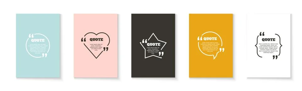 Talk bubble quotation frame. Quote card creative template. Vector graphic desing Stock Illustration