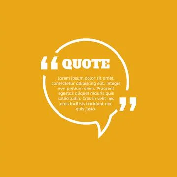Talk bubble quotation frame. Quote card creative template. Vector graphic desing Stock Illustration