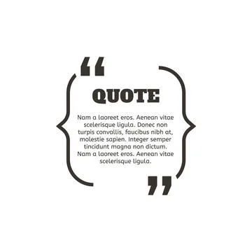 Talk bubble quotation frame. Quote card creative template. Vector graphic desing Stock Illustration