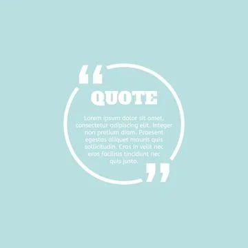 Talk bubble quotation frame. Quote card creative template. Vector graphic desing Stock Illustration