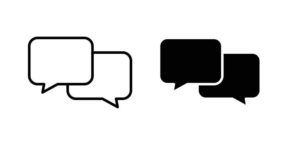 Talk bubble speech icon illustration. Pixel perfect vector graphics Stock Illustration