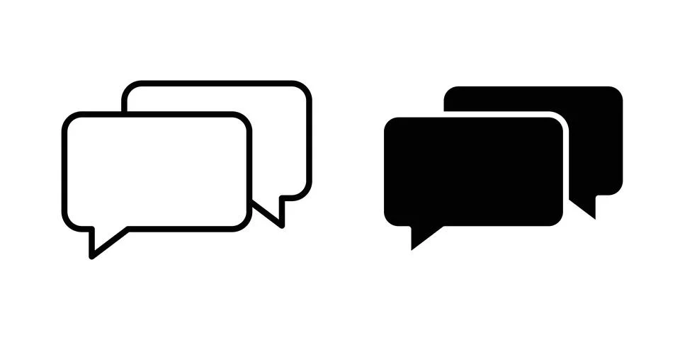 Talk bubble speech icon logo. Outline style icons with flat versions Illustration