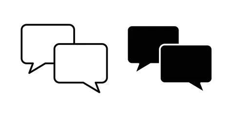 Talk bubble speech icon. Style is flat and line symbol Stock Illustration