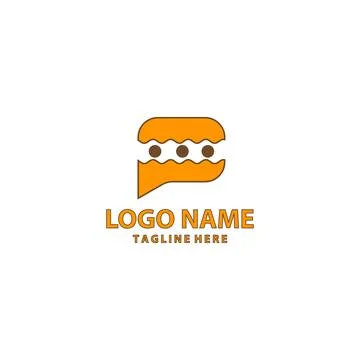 Talk burger logo design vector Stock Illustration