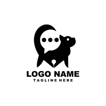 Talk cat logo design vector Illustrazione stock