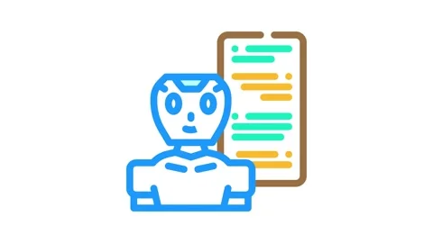 Talk chat bot color icon animation Stockbeeldmateriaal 327270701