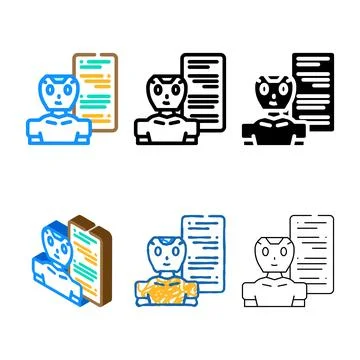 Talk chat bot designs color icon vector Illustration
