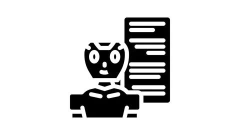 Talk chat bot glyph icon animation Stockbeeldmateriaal 326745865