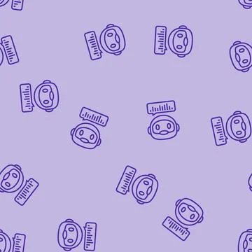 Talk chat bot line seamless pattern Stock Illustration