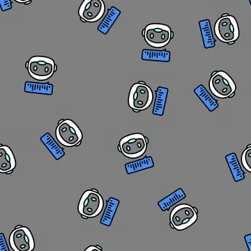 Talk chat bot vector seamless pattern Stock Illustration