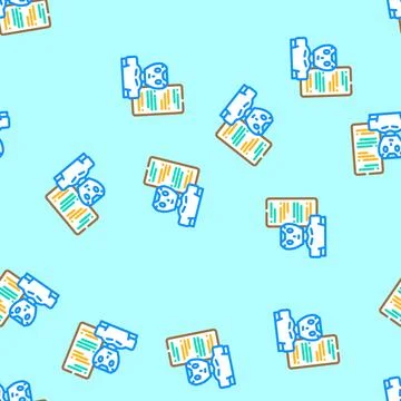 Talk chat bot vector seamless pattern Illustrazione stock