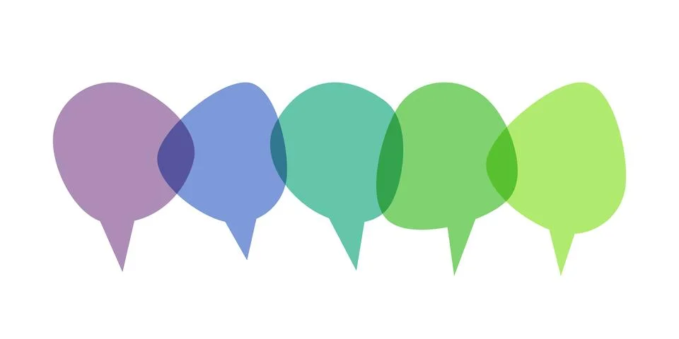 Talk, Chat bubbles. Transparent conversation clouds. Stock Illustration