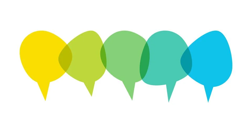 Talk, Chat bubbles. Transparent conversation clouds. Illustrazione stock