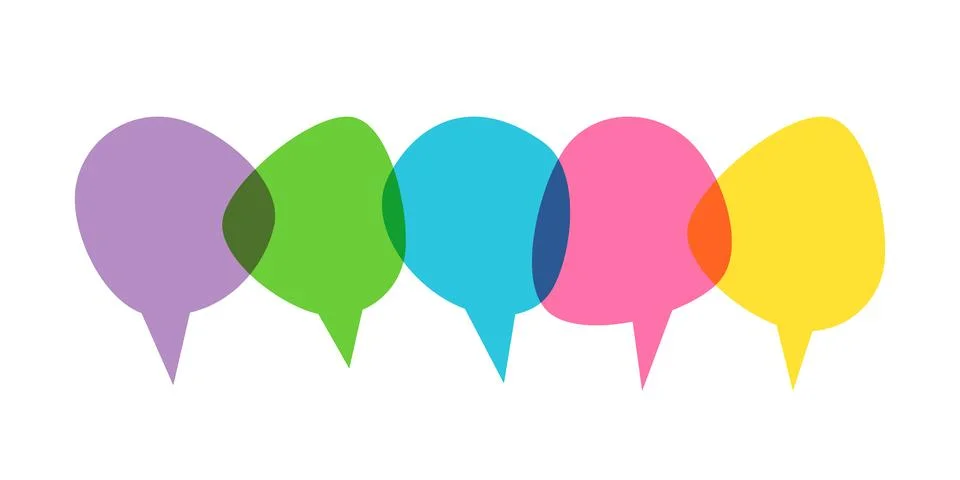 Talk, Chat bubbles. Transparent conversation clouds. Stock Illustration