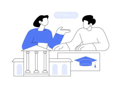 Talk to current student isolated cartoon vector illustrations. Ilustración de archivo