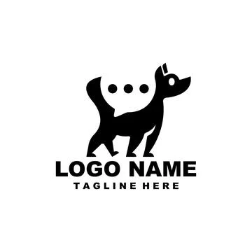 Talk dog logo design vector Stock Illustration