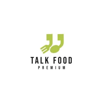 Talk food logo vector icon Stock Illustration