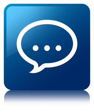 Talk icon blue square button Illustration