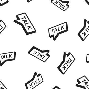 Talk icon seamless pattern background. Business concept vector illustration.  Stock Illustration