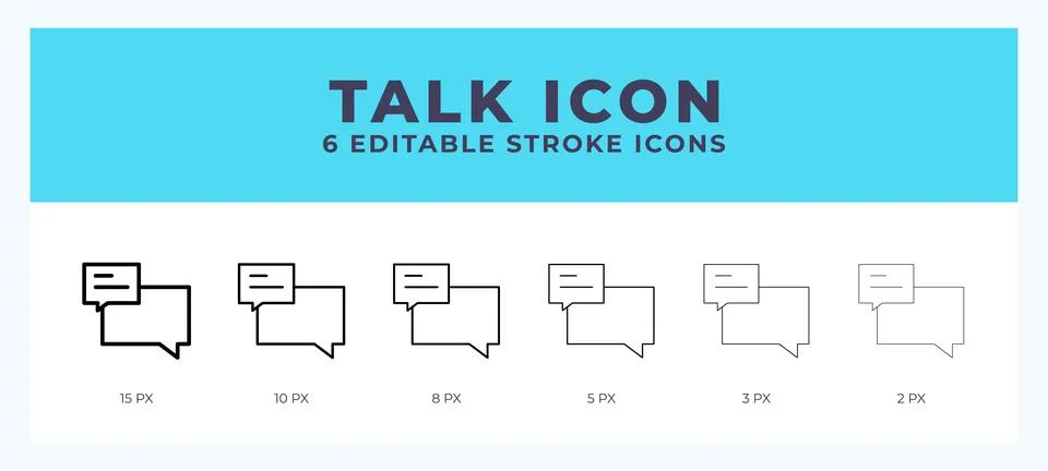 Talk icon set with different stroke. Vector illustration with editable stroke Illustration