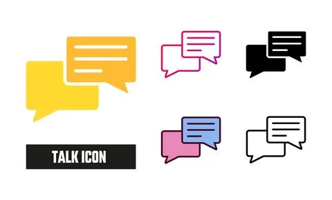 Talk Icon Set Vector Illustration Stock Illustration